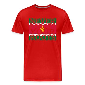 never forget roots home Suriname - Men's Premium Organic T-Shirt - red - Front - Damien (186cm)