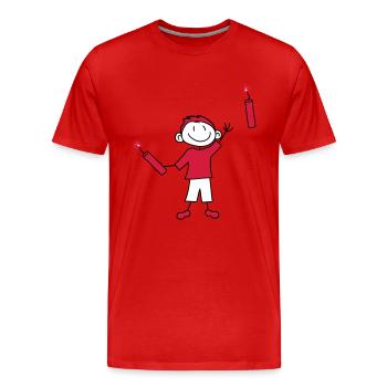 dynamit tnt nitro kuender bombe werfen explosion a - Männer Premium Bio T-Shirt - Rot - Vorne - Damien (186cm)
