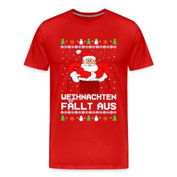 Weihnachten fällt aus Ugly Christmas Fun - Männer Premium Bio T-Shirt - Rot - Vorne - Damien (186cm)