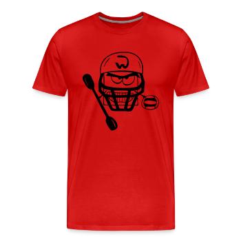 Cube-Polospieler - Männer Premium Bio T-Shirt - Rot - Vorne - Damien (186cm)