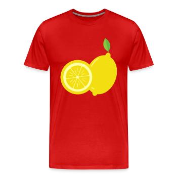 Citron - Juste un citron - T-shirt bio Premium Homme - rouge - Devant - Damien (186cm)