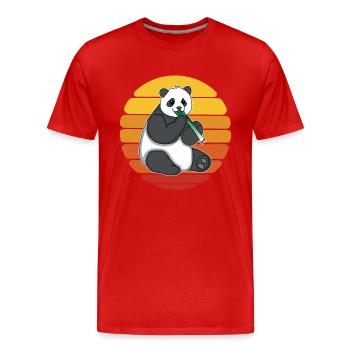 Panda panda ours mange panda panda - T-shirt bio Premium Homme - rouge - Devant - Damien (186cm)