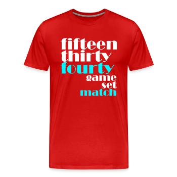 15 30 40 game white - Männer Premium Bio T-Shirt - Rot - Vorne - Damien (186cm)