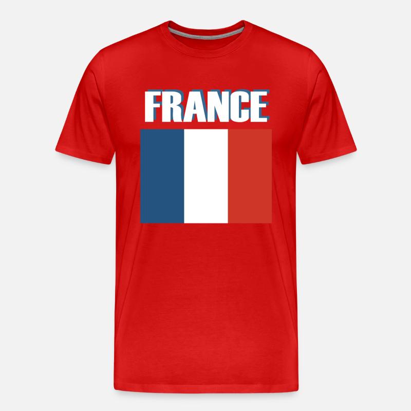 Frankreich-Flagge - Männer Premium Bio T-Shirt - Rot