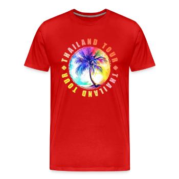Circuit en Thaïlande coloré - T-shirt bio Premium Homme - rouge - Devant - Damien (186cm)