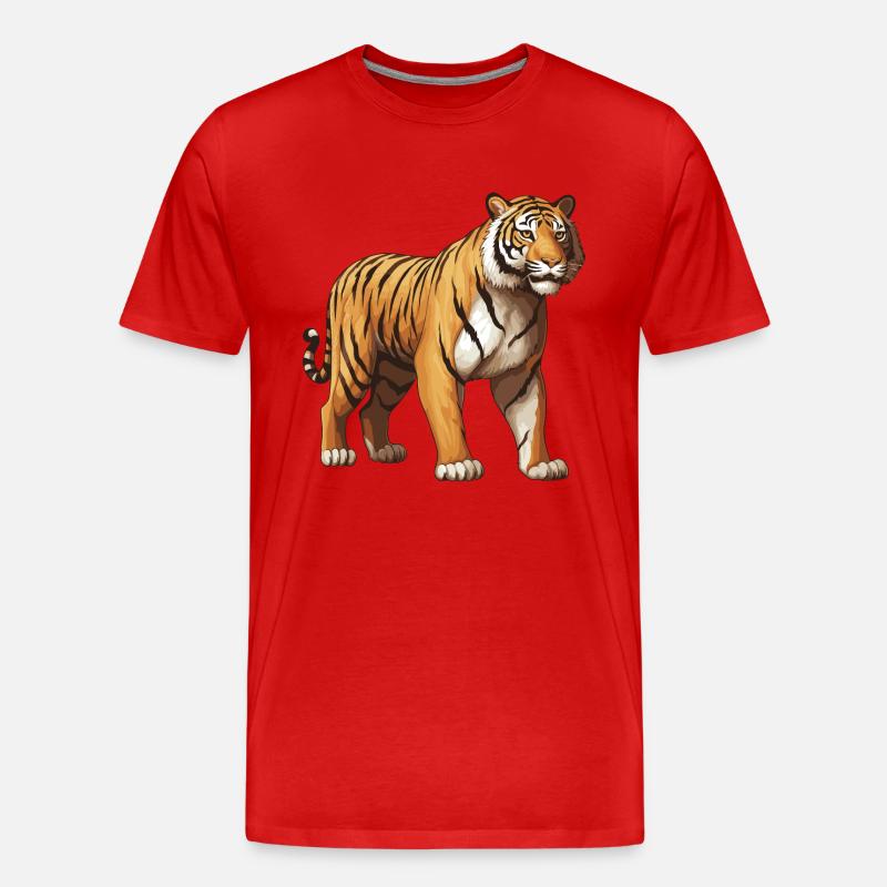Tiger Tier - Männer Premium Bio T-Shirt - Rot