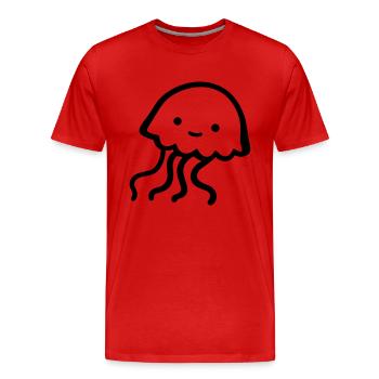 Méduse - T-shirt bio Premium Homme - rouge - Devant - Damien (186cm)