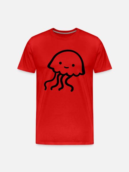 Qualle - Männer Premium Bio T-Shirt - Rot