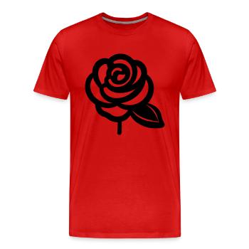 Rosa Blume - Männer Premium Bio T-Shirt - Rot - Vorne - Damien (186cm)