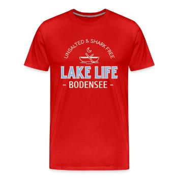 Lac Life Lac de Constance - T-shirt bio Premium Homme - rouge - Devant - Damien (186cm)