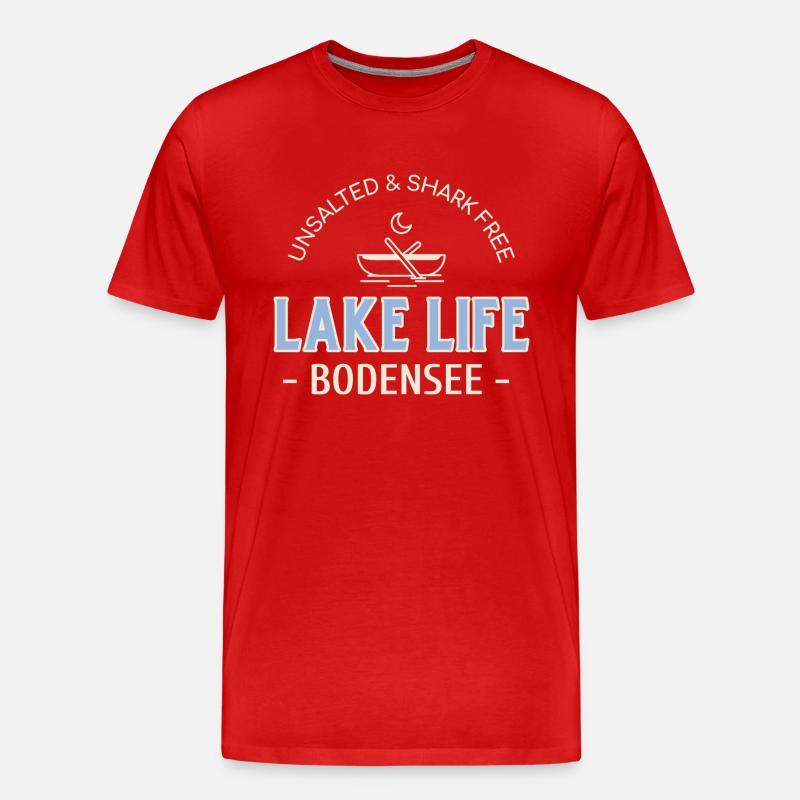 Lake Life Bodensee - Männer Premium Bio T-Shirt - Rot