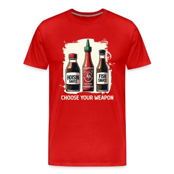 Sauces Pho amusantes - T-shirt bio Premium Homme - rouge - Devant - Damien (186cm)