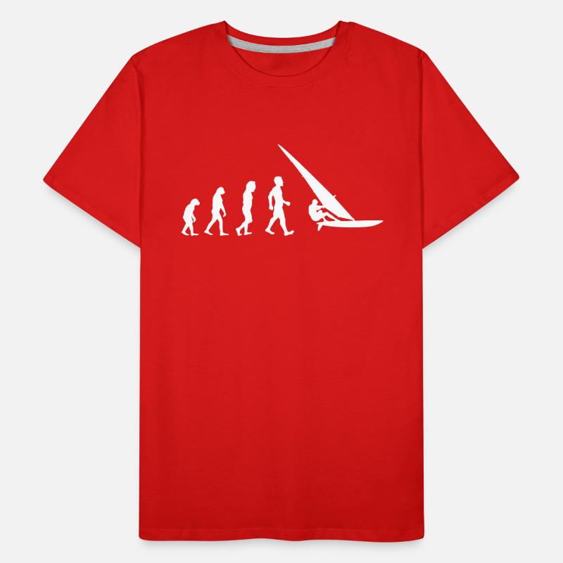 Evolution Windsurfer Geschenk Windsurfing Surfer Männer Premium Bio T-Shirt