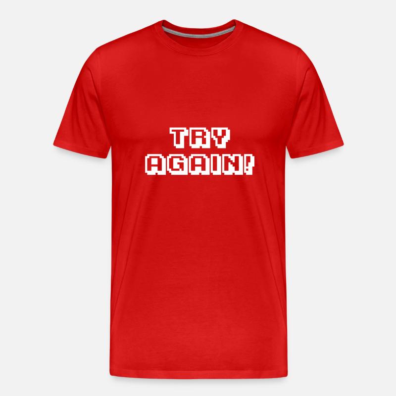 Arcade Try Again blanc - T-shirt bio Premium Homme - rouge