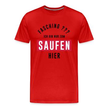 Karneval - Fasching - Alaaf - Männer Premium Bio T-Shirt - Rot - Vorne - Damien (186cm)