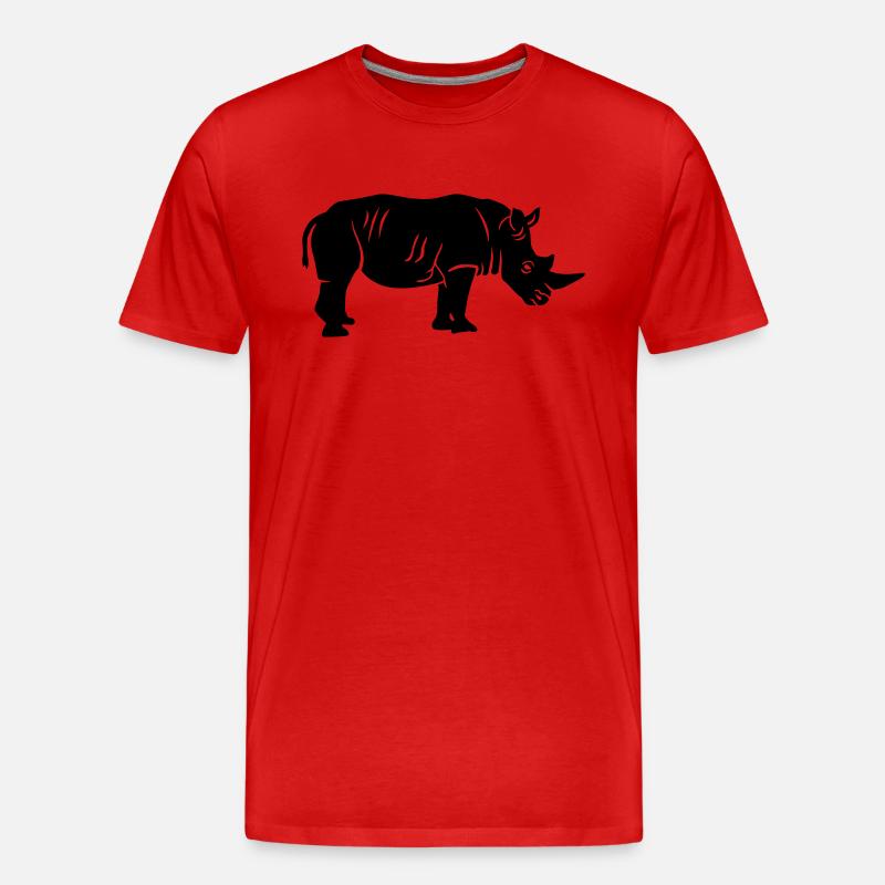 Nashorn - Männer Premium Bio T-Shirt - Rot