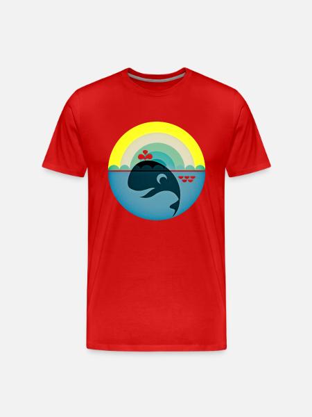 Whale - Men's Premium Organic T-Shirt - red