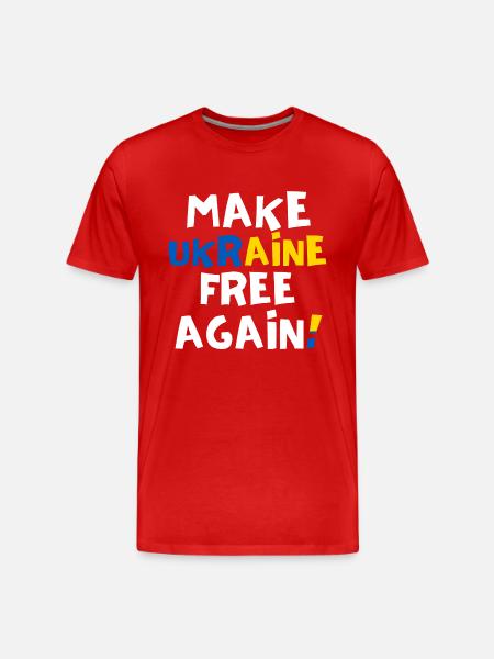 Free Ukraine - Men's Premium Organic T-Shirt - red