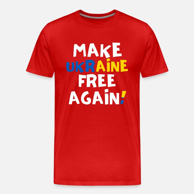 Freie Ukraine - Männer Premium Bio T-Shirt - Rot