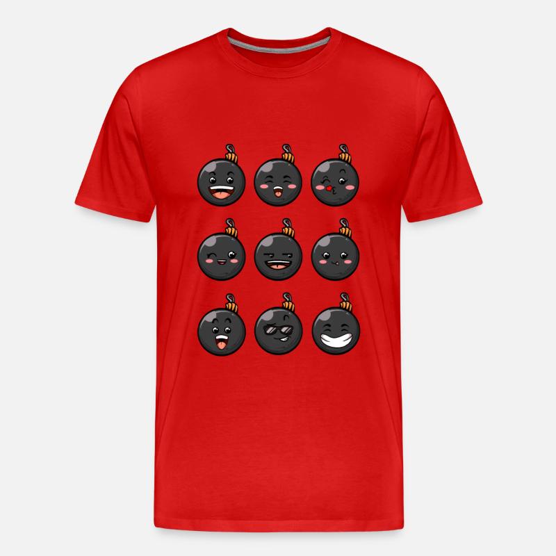 9 Weihnachtskugeln #9/10 Schwarz - Männer Premium Bio T-Shirt - Rot