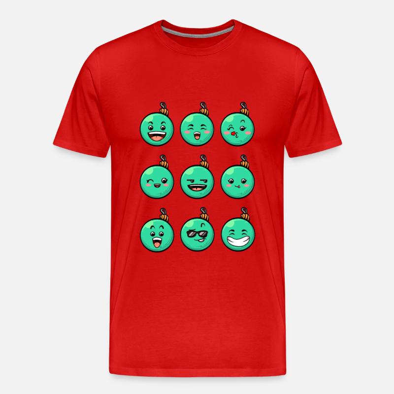 9 Weihnachtskugeln #5/10Türkis - Männer Premium Bio T-Shirt - Rot