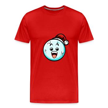 Boule de neige avec chapeau de Noël #3/9 - T-shirt bio Premium Homme - rouge - Devant - Damien (186cm)