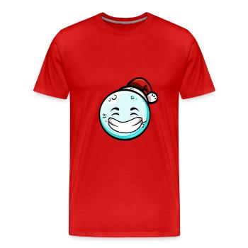 Boule de neige avec chapeau de Noël #6/9 - T-shirt bio Premium Homme - rouge - Devant - Damien (186cm)