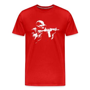 IPSC Shooter Rifle PCC - Men's Premium Organic T-Shirt - red - Front - Damien (186cm)