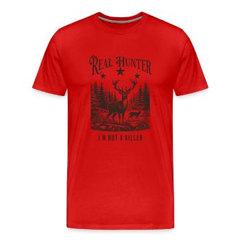 Jäger Mann - Männer Premium Bio T-Shirt - Rot - Vorne - Damien (186cm)