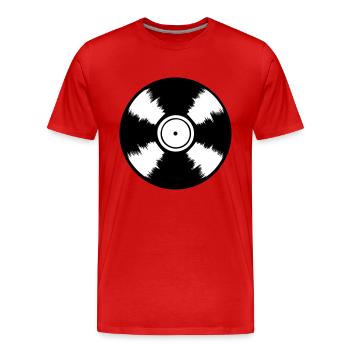 Vinyle - vinyle - musique - rétro - oldschool-DJ - T-shirt bio Premium Homme - rouge - Devant - Damien (186cm)