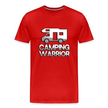 CAMPING WARRIOR + Caravane - Camping - T-shirt bio Premium Homme - rouge - Devant - Damien (186cm)