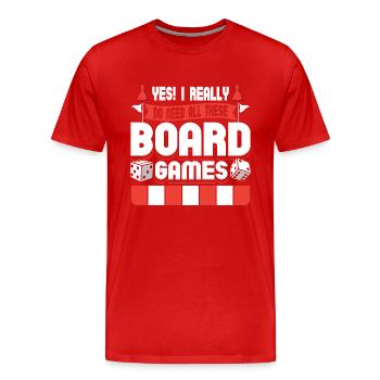 Cadeau de joueur de société pour les amateurs de jeux de société - T-shirt bio Premium Homme - rouge - Devant - Damien (186cm)