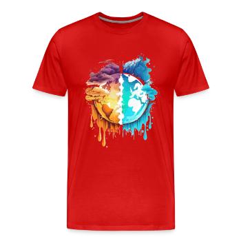 Climate change - Men's Premium Organic T-Shirt - red - Front - Damien (186cm)