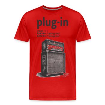 plug-in - Men's Premium Organic T-Shirt - red - Front - Damien (186cm)