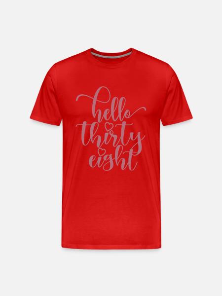 Hello Thirty Eight Cute 38 Years Old Birthday - Men's Premium Organic T-Shirt - red