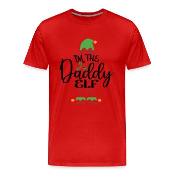 Papa Elf Niedliches lustiges passendes Weihnachtskostüm - Männer Premium Bio T-Shirt - Rot - Vorne - Damien (186cm)