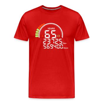 years 65 years anniversary meter - Men's Premium Organic T-Shirt - red - Front - Damien (186cm)