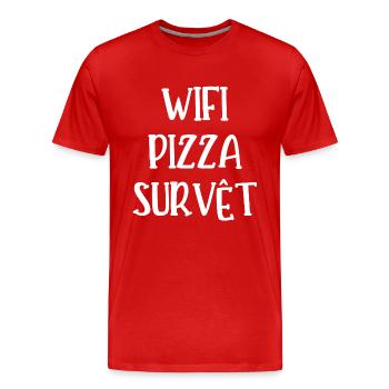 wifi pizza survêt - T-shirt bio Premium Homme - rouge - Devant - Damien (186cm)