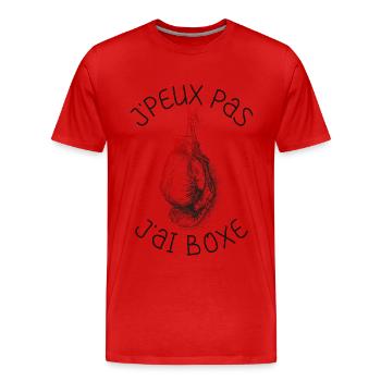 J'Peux Pas J'ai Boxe Humour Cadeau | Boxe Boxeuse - T-shirt bio Premium Homme - rouge - Devant - Damien (186cm)