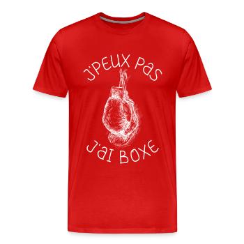 J'peux Pas J'ai Boxe Sport Boxeur Boxe Cadeau - T-shirt bio Premium Homme - rouge - Devant - Damien (186cm)