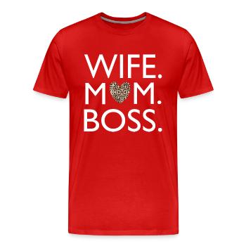 FEMME MAMAN BOS - T-shirt bio Premium Homme - rouge - Devant - Damien (186cm)