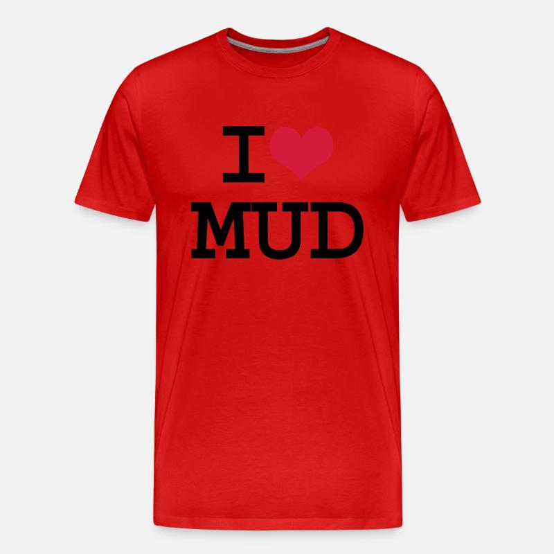 I Herz-Schlamm - Männer Premium Bio T-Shirt - Rot
