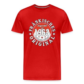 60. Geburtstag Fränkisches Original geboren 1963 - Männer Premium Bio T-Shirt - Rot - Vorne - Damien (186cm)