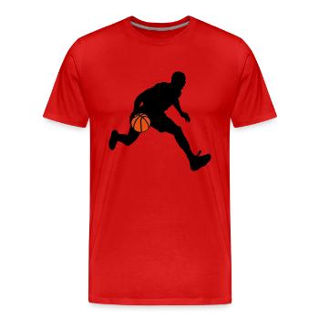 basketball player - Men's Premium Organic T-Shirt - red - Front - Damien (186cm)