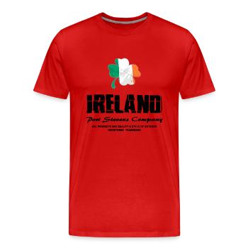 Kleeblatt - Irland Flagge - Männer Premium Bio T-Shirt - Rot - Vorne - Damien (186cm)