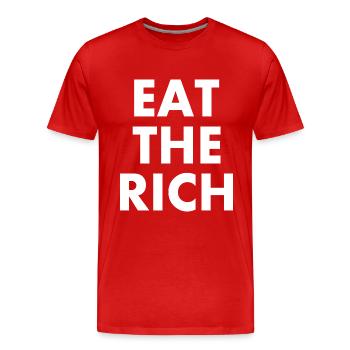 Eat the rich - Männer Premium Bio T-Shirt - Rot - Vorne - Damien (186cm)