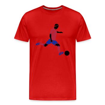 Soccer Kick 3c - Men's Premium Organic T-Shirt - red - Front - Damien (186cm)