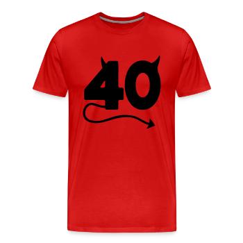 40th Birthday - Men's Premium Organic T-Shirt - red - Front - Damien (186cm)