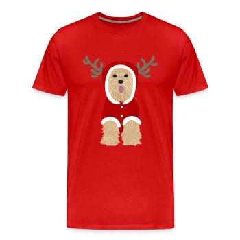 Yorkshire Terrier Hund Weihnachtsmann Anzug - Männer Premium Bio T-Shirt - Rot - Vorne - Damien (186cm)