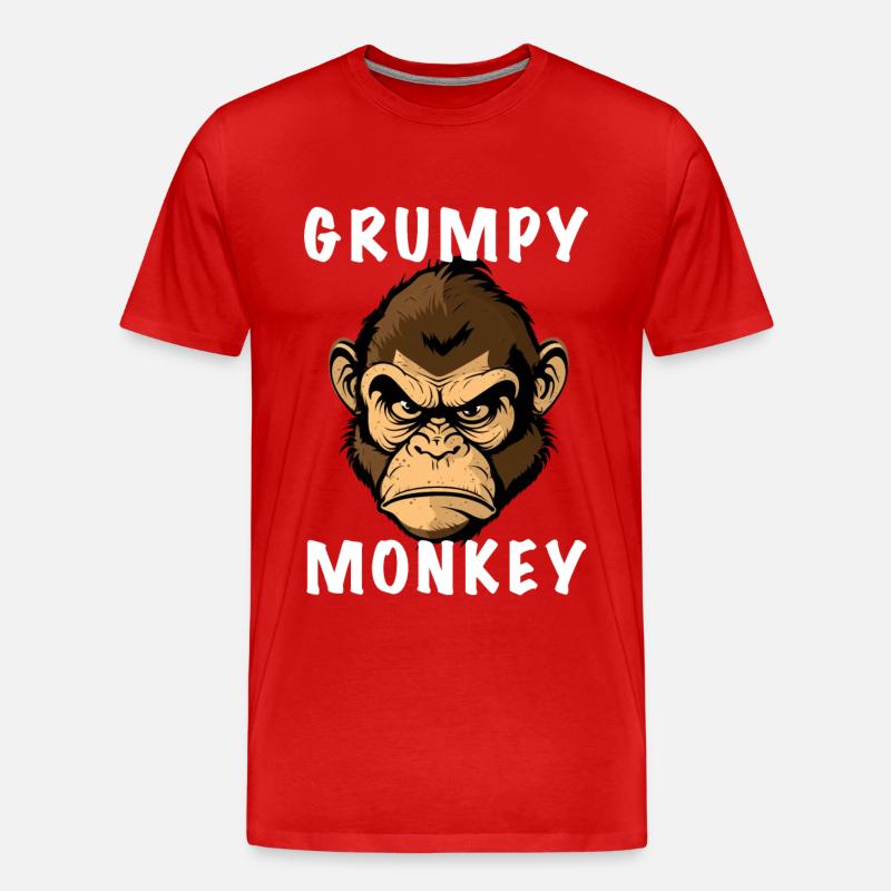 GRUMPY MONKEY - Männer Premium Bio T-Shirt - Rot